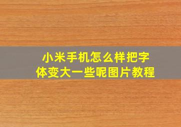 小米手机怎么样把字体变大一些呢图片教程