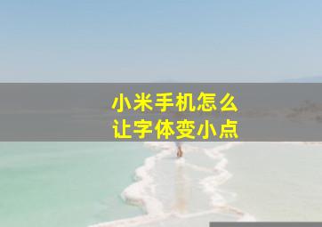 小米手机怎么让字体变小点