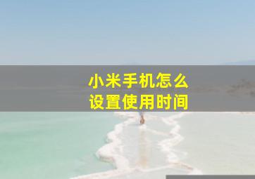 小米手机怎么设置使用时间