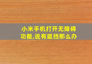 小米手机打开无障碍功能,说有遮挡那么办