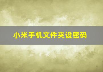 小米手机文件夹设密码