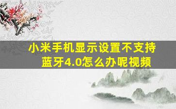 小米手机显示设置不支持蓝牙4.0怎么办呢视频