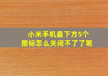 小米手机最下方5个图标怎么关闭不了了呢