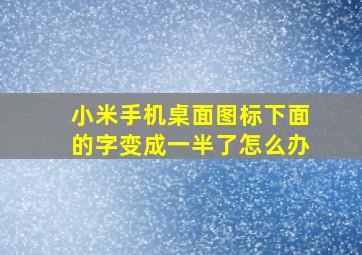 小米手机桌面图标下面的字变成一半了怎么办