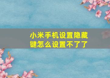 小米手机设置隐藏键怎么设置不了了