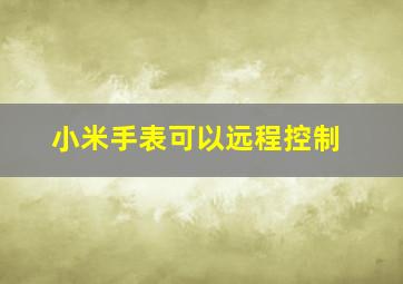 小米手表可以远程控制