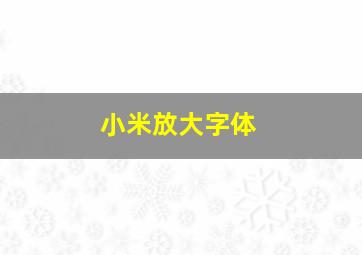 小米放大字体