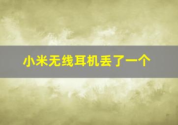 小米无线耳机丢了一个