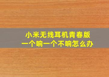 小米无线耳机青春版一个响一个不响怎么办