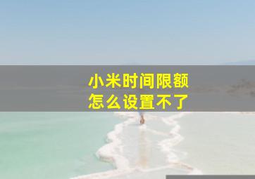 小米时间限额怎么设置不了