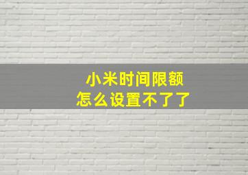 小米时间限额怎么设置不了了