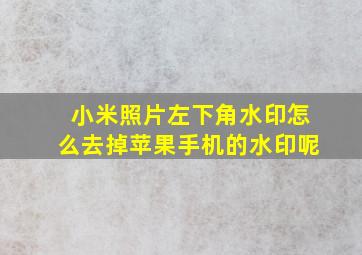 小米照片左下角水印怎么去掉苹果手机的水印呢