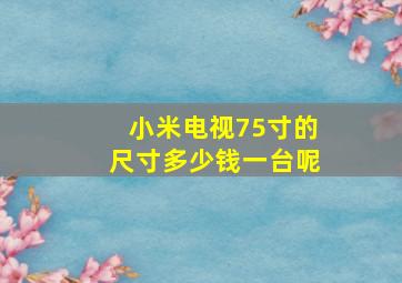 小米电视75寸的尺寸多少钱一台呢