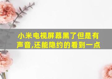 小米电视屏幕黑了但是有声音,还能隐约的看到一点