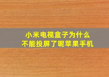 小米电视盒子为什么不能投屏了呢苹果手机