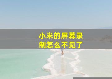 小米的屏幕录制怎么不见了