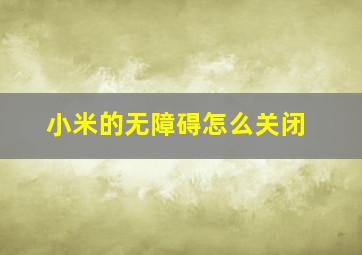 小米的无障碍怎么关闭