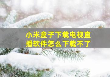 小米盒子下载电视直播软件怎么下载不了