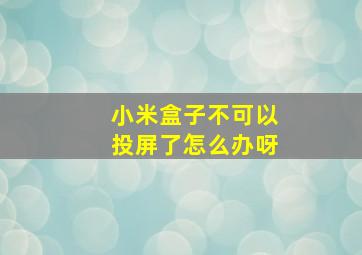 小米盒子不可以投屏了怎么办呀