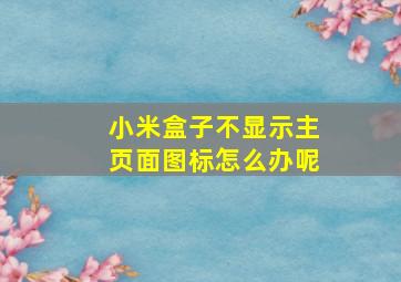 小米盒子不显示主页面图标怎么办呢