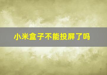 小米盒子不能投屏了吗