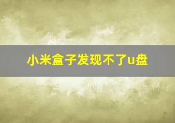 小米盒子发现不了u盘