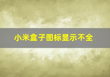 小米盒子图标显示不全