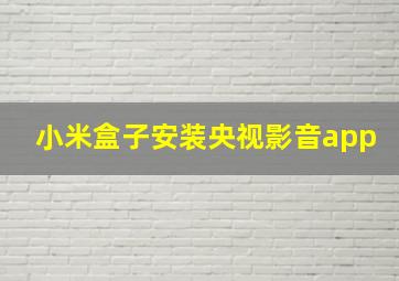 小米盒子安装央视影音app