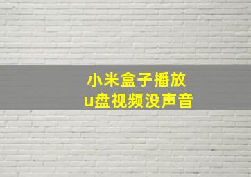 小米盒子播放u盘视频没声音