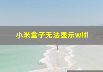 小米盒子无法显示wifi