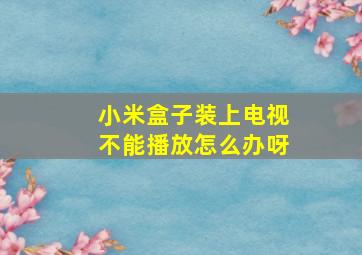 小米盒子装上电视不能播放怎么办呀