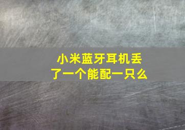 小米蓝牙耳机丢了一个能配一只么