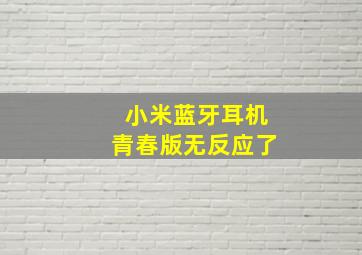 小米蓝牙耳机青春版无反应了