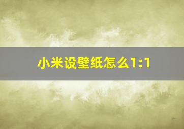 小米设壁纸怎么1:1