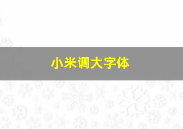 小米调大字体