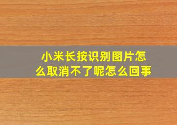 小米长按识别图片怎么取消不了呢怎么回事