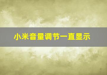 小米音量调节一直显示