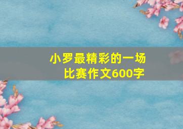 小罗最精彩的一场比赛作文600字