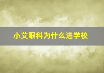 小艾眼科为什么进学校