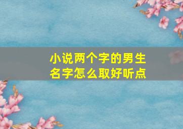 小说两个字的男生名字怎么取好听点