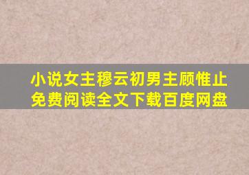 小说女主穆云初男主顾惟止免费阅读全文下载百度网盘