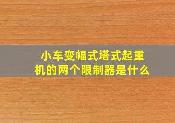 小车变幅式塔式起重机的两个限制器是什么