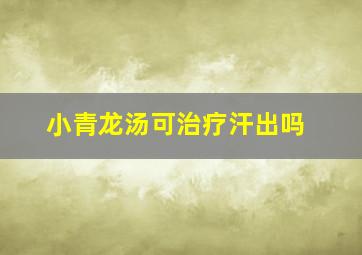 小青龙汤可治疗汗出吗