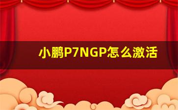 小鹏P7NGP怎么激活