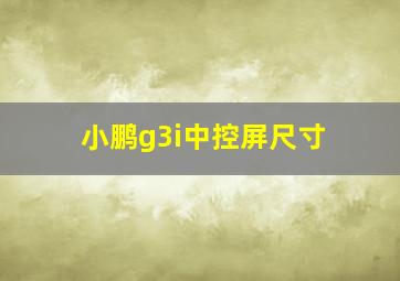 小鹏g3i中控屏尺寸