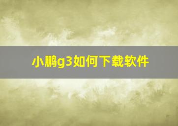 小鹏g3如何下载软件