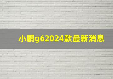 小鹏g62024款最新消息