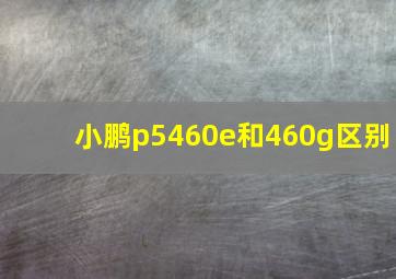 小鹏p5460e和460g区别