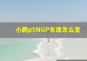 小鹏p5NGP车速怎么变