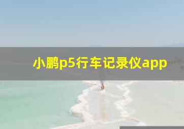 小鹏p5行车记录仪app